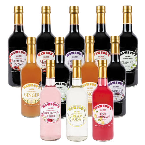 Mixed Case of Mawson's Cordial - 12 x 500ml Glass Bottles