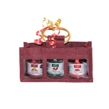 Load image into Gallery viewer, Hessian bags with Christmas Jars