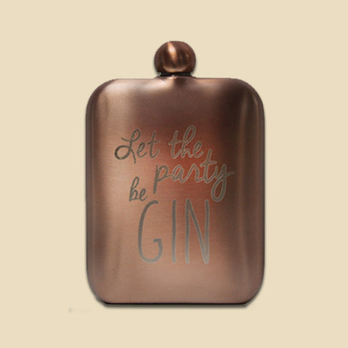 'Let the party be gin' Hip Flask