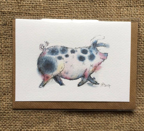 Tilly Pig Greetings Card