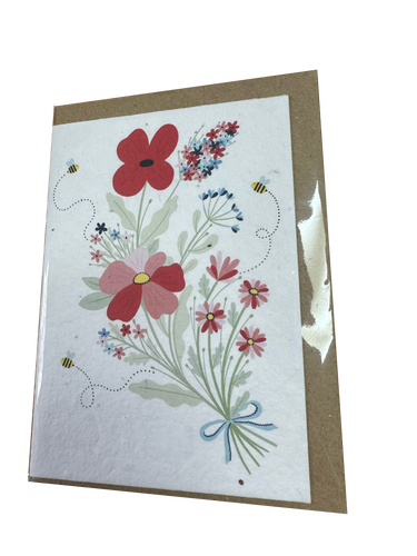 Plantable Wildflower Card - Bumblebee Bouquet design