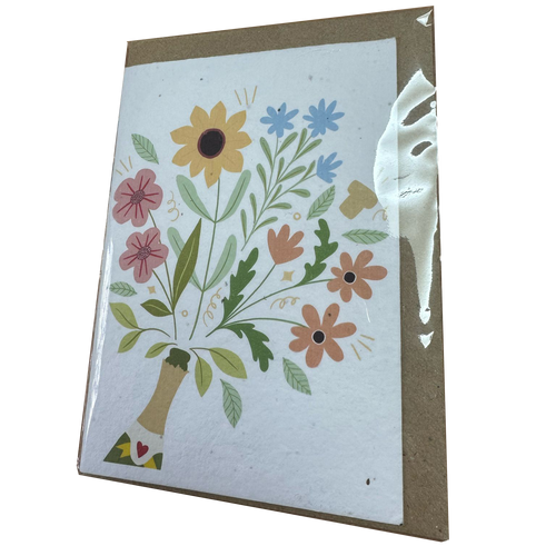 Plantable Wildflower Card - Champagne Bloom Design