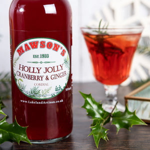 Holly Jolly Cranberry & Ginger Punch Cordial - 500ml Glass Bottle