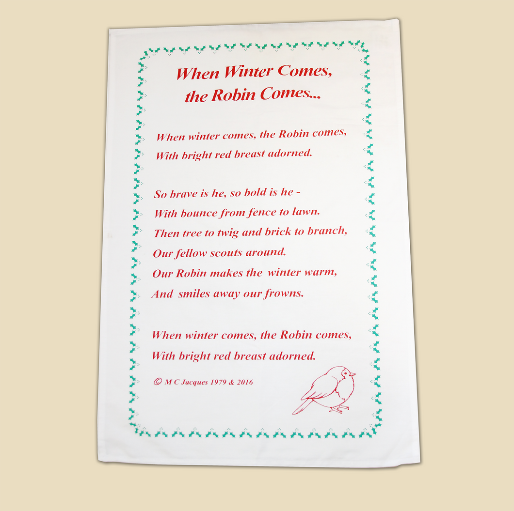 Winter Robin Tea Towel
